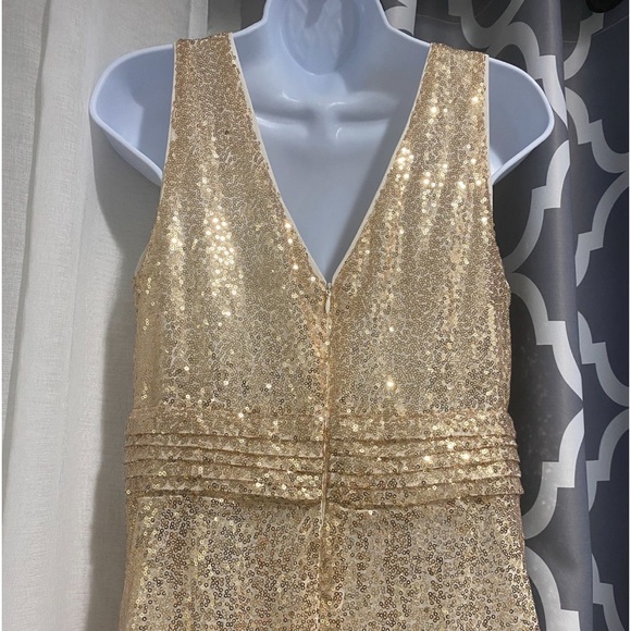 Gold Sequence Party Dress- Long - Picture 5 of 7
